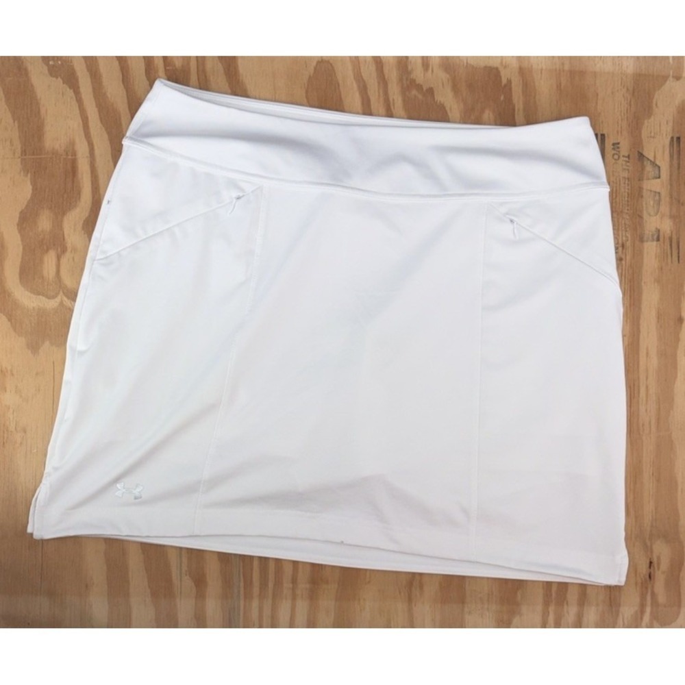 Under Armour Women's Large XL White Golf Tennis Ace Skort Skirt Pockets
